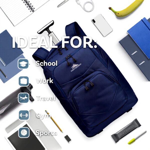 Sac à dos à roulettes High Sierra réflectivité 360 degrés