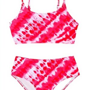 Maillot de bain fille une pièce fendu rose vif Générique