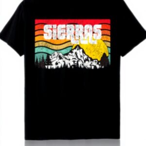 T-shirt Sierra Mountains Vintage Randonnée Plein Air Homme
